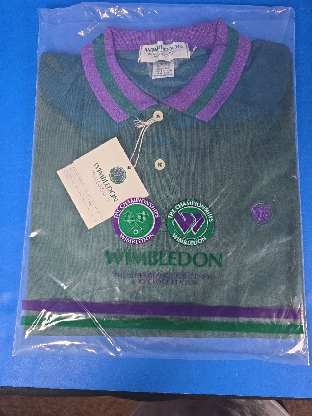 Wimbledon All England Lawn Tennis Shirt Large Green